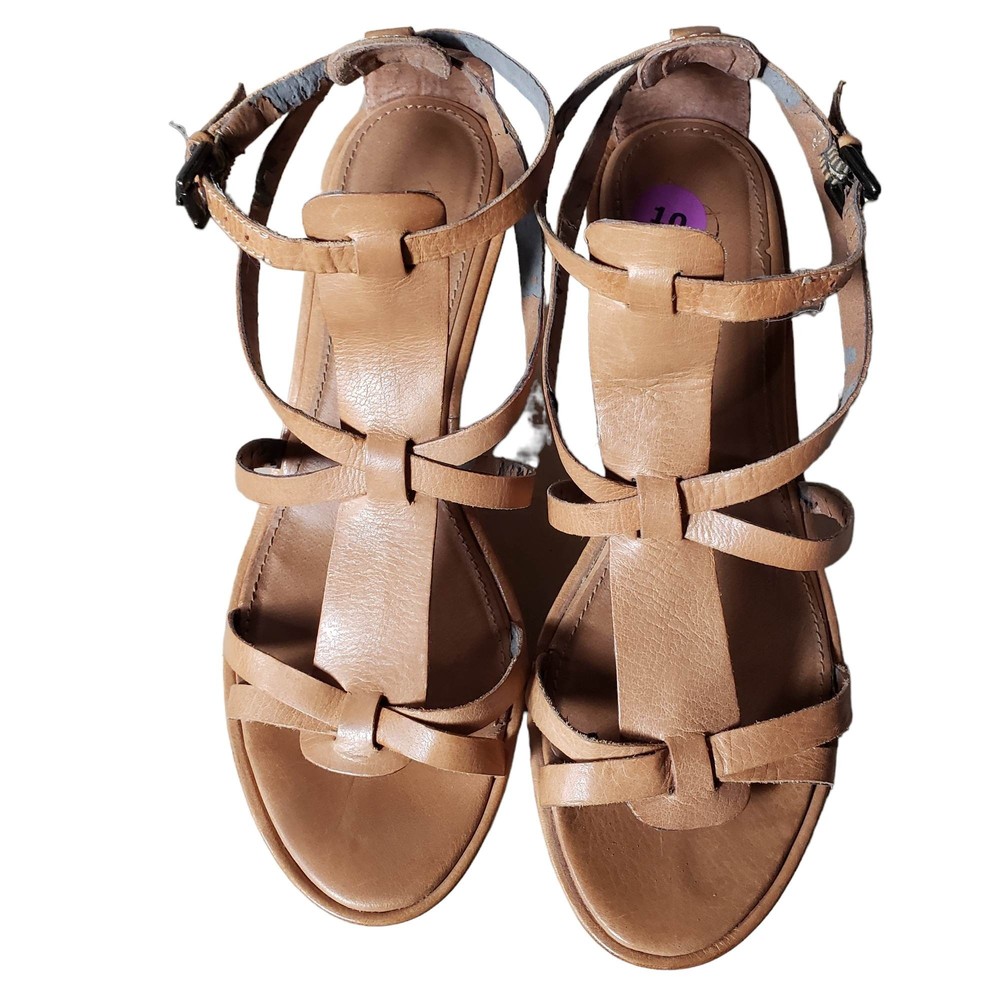 B. Makowsky Women's size 10 Brown Strappy 4-inch Sandals Heels AS IS NO BOX